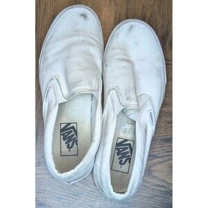 Vans Slip-On White Perf Classic Sneaker Shoes Size 7M/8.5W